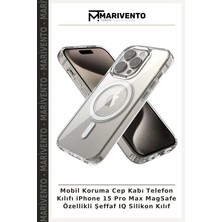 Mobil Koruma Cep Kabı Telefon Kılıfı iPhone 15 Pro Max Magsafe Özellikli Şeffaf Iq Silikon Kılıf