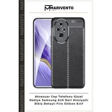 Aksesuar Cep Telefonu Güzel Hediye Samsung A16 Deri Hissiyatlı Dikiş Detaylı Firo Silikon Kılıf