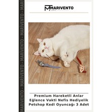 Premium Hareketli Anlar Eğlence Vakti Nefis Hediyelik Petshop Kedi Oyuncağı 3 Adet