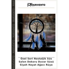 Özel Seri Nostaljik Süs Salon Dekoru Duvar Süsü Siyah Hayat Ağacı Rüya