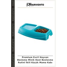 Premium Evcil Hayvan Besleme Minik Dost Beslenme Rutini Ikili Küçük Mama Kabı