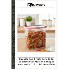 Kapaklı Kap Erzak Kuru Gıda Saklamakabı Mutfak Bakliyat Kuruyemiş 1.7 Lt Saklama Kabı