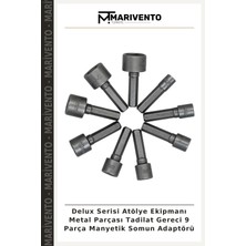 Delux Serisi Atölye Ekipmanı Metal Parçası Tadilat Gereci 9 Parça Manyetik Somun Adaptörü