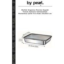 Mutfak Organize Pişirme Kapabi Yemek Saklama Saklamakabı Paslanmaz Çelik Fırın Kabı 25X20X5 cm