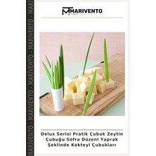 Delux Serisi Pratik Çubuk Zeytin Çubuğu Sofra Düzeni Yaprak Şeklinde Kokteyl Çubukları