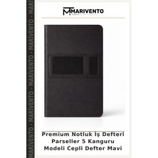 Premium Notluk Iş Defteri Parseller 5 Kanguru Modeli Cepli Defter Mavi