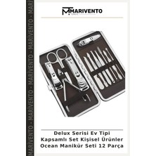 Delux Serisi Ev Tipi Kapsamlı Set Kişisel Ürünler Ocean Manikür Seti 12 Parça