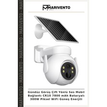 Gündüz Görüş Çift Yönlü Ses Mobil Bağlantı CR10 7800 Mah Bataryalı 300W Piksel Wifi Güneş Enerjili