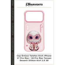 Cep Örtüsü Telefon Kılıfı iPhone 17 Pro Max / 18 Pro Max Tavşan Desenli Silikon Kılıf 2.0 3D