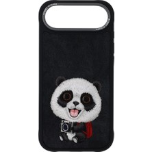 Delux Serisi Metal Çerçeve Sevimli Model Stil Sahibi iPhone 17 Air Uyumlu Panda Desenli Kılıf 2.0 3D