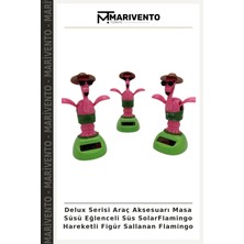 Delux Serisi Araç Aksesuarı Masa Süsü Eğlenceli Süs Solarflamingo Hareketli Figür Sallanan Flamingo