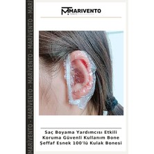 Saç Boyama Yardımcısı Etkili Koruma Güvenli Kullanım Bone Şeffaf Esnek 100'LÜ Kulak Bonesi