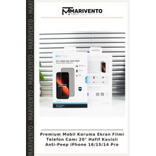 Premium Mobil Koruma Ekran Filmi Telefon Camı 20° Hafif Kavisli Anti-Peep iPhone 16/15/14 Pro
