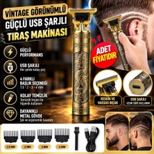 NW NessiWorld Ers Vintage Görünümlü Güçlü 4 Farklı Başlıklı USB Şarjlı Manuel Tıraş Makinası (Adet Fiyatıdır)