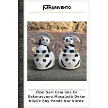 Özel Seri Cam Süs Ev Dekorasyonu Masaüstü Dekor Büyük Boy Panda Kar Küresi