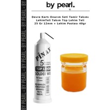 Devre Kartı Onarım Seti Tamir Takımı Lehimteli Takım Tüp Lehim Teli 25 gr 12MM + Lehim Pastası 40GR