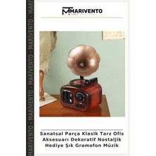 Sanatsal Parça Klasik Tarz Ofis Aksesuarı Dekoratif Nostaljik Hediye Şık Gramofon Müzik