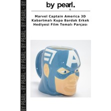 Marvel Captain America 3D Kabartmalı Kupa Bardak Erkek Hediyesi Film Temalı Parçası