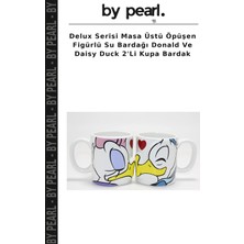 Delux Serisi Masa Üstü Öpüşen Figürlü Su Bardağı Donald ve Daisy Duck 2'li Kupa Bardak