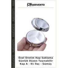 Özel Üretim Hap Saklama Günlük Düzen Taşınabilir Kap A - 01 - Gümüş
