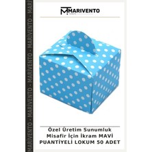 Özel Üretim Sunumluk Misafir Için Ikram Mavi Puantiyeli Lokum 50 Adet