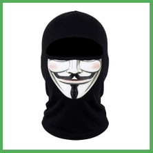 Astraltech Unisex Anonymous Baskılı Balaklava 1 Adet Tek Beden Viskoz Kask Içi Motosiklet Maskesi · Renk: Siyah · Beden: Standart Bezoss