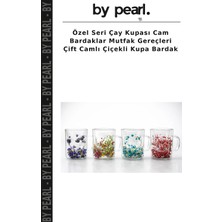 Özel Seri Çay Kupası Cam Bardaklar Mutfak Gereçleri Çift Camlı Çiçekli Kupa Bardak