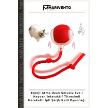 Enerji Atma Uzun Soluklu Evcil Hayvan Interaktif Titreşimli Hareketli Ipli Şarjlı Kedi Oyuncağı