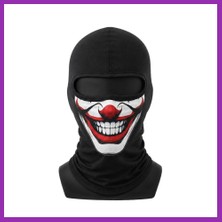 Salmore Unisex Palyaço Baskılı Balaklava Maske 1 Adet Tek Beden Viskoz Kask Içi Outdoor Motosiklet Maskesi · Renk: Siyah · Beden: Standart Bty
