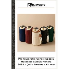 Premium Ofis Gereci Sporcu Matarası Günlük Matara 6688 - Çelik Termos - Kırmızı
