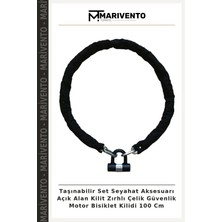 Taşınabilir Set Seyahat Aksesuarı Açık Alan Kilit Zırhlı Çelik Güvenlik Motor Bisiklet Kilidi 100 cm
