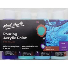 Happy Trend Marte Premium Akrilik Dökme Boya Seti, Marina, 4 x 4 Oz (120 Ml) Şişe, Önceden Karıştırılmış Akrilik Boya, Gerilmiş Kanvas, Ahşap, Mdf ve Hava Kuruyan Kil Dahil Çeşitli Yüzeyler Için Uygundur.
