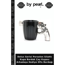 Delux Serisi Porselen Silahlı Kupa Bardak Çay Kupası Arkadaşa Hediye Ofis Bardağı