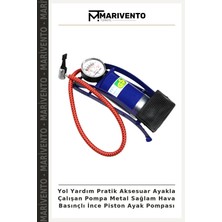 Yol Yardım Pratik Aksesuar Ayakla Çalışan Pompa Metal Sağlam Hava Basınçlı Ince Piston Ayak Pompası