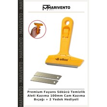 Premium Fayans Sökücü Temizlik Aleti Kazıma 100MM Cam Kazıma Bıçağı + 2 Yedek Hediyeli
