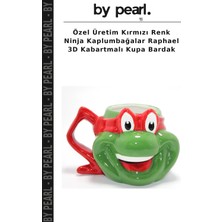 Özel Üretim Kırmızı Renk Ninja Kaplumbağalar Raphael 3D Kabartmalı Kupa Bardak