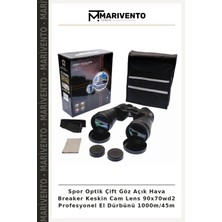 Spor Optik Çift Göz Açık Hava Breaker Keskin Cam Lens 90X70WD2 Profesyonel El Dürbünü 1000M/45M