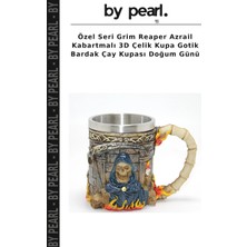 Özel Seri Grim Reaper Azrail Kabartmalı 3D Çelik Kupa Gotik Bardak Çay Kupası Doğum Günü