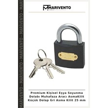 Premium Kişisel Eşya Soyunma Dolabı Muhafaza Aracı Asmakilit Küçük Dolap Gri Asma Kilit 25 mm