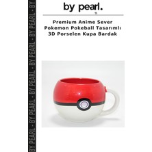 Premium Anime Sever Pokemon Pokeball Tasarımlı 3D Porselen Kupa Bardak