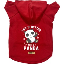 Happy Trend Polar Sweatshirt Köpek ve Kedi Kıyafeti & Elbisesi - Kırmızı Panda M Beden