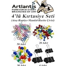 Happy Trend Lü Kırtasiye Seti Mandal Raptiye Ataç Harita Çivisi 1 Paket Metal Kıskaç Klips Okul Ofis Büro Seti