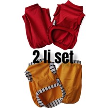 Happy Trend Köpek Kıyafetleri Yazlık Tshirt 2li Set (Kırmızı Sarı Ikılı T-Shirt/xl)