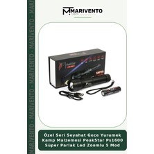 Özel Seri Seyahat Gece Yurumek Kamp Malzemesi Peakstar PS1600 Süper Parlak LED Zoomlu 5 Mod