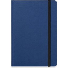 Happy Trend Quaderno Notebook A5 80 Yaprak Noktalı Elastik Bantlı, Jel - Blue
