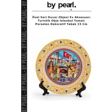 Özel Seri Duvar Objesi Ev Aksesuarı Turistik Obje Istanbul Temalı Porselen Dekoratif Tabak 15 cm