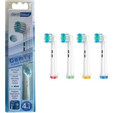 Happy Trend Comfy - Klasik Yumuşak Oral-B Uyumlu Diş Fırçası Başlığı - 4 Adet Yedek Başlık