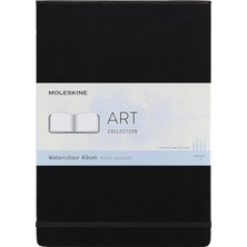 Art Collection Sulu Boya Albümü ve Çizim Defteri Not Defteri, Sert Kapaklı ve Elastik Kilitli, Sulu Boya ve Sulu Boya Kalemleri Için Uygundur, Siyah, A4 21 x 29,7 Cm, 60 Sayfa