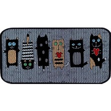 Happy Trend Elekli Tuvalet Desenli Önü Kedi Kumu Paspası 60X120 cm Desen 1