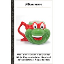 Özel Seri Sunum Genç Odası Ninja Kaplumbağalar Raphael 3D Kabartmalı Kupa Bardak